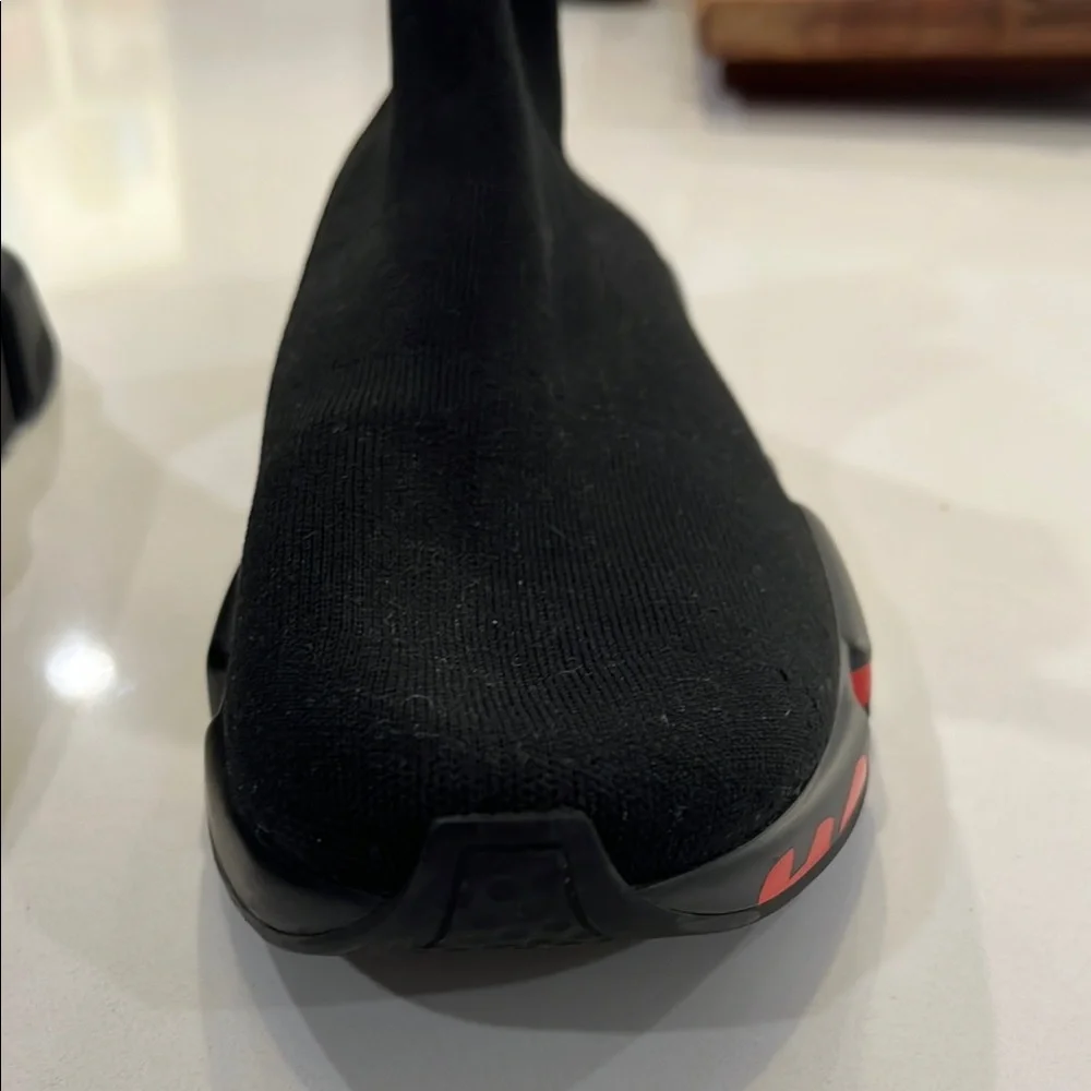 Balenciaga Black Sock Sneakers with Red Sole - Picture 11 of 11